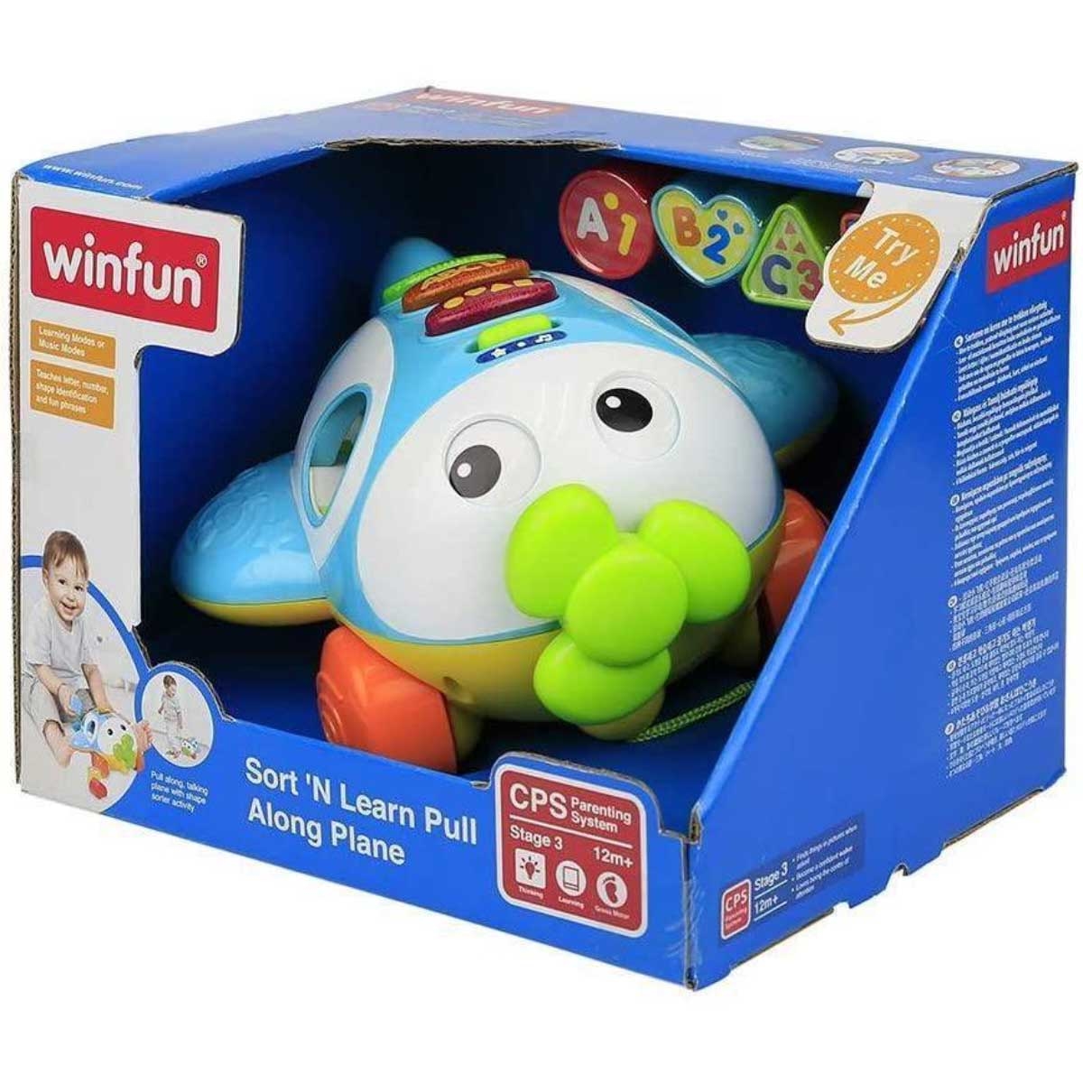 Winfun Sort 'N Learn Pull Along Plane Toy Toddler, 0-2 Years