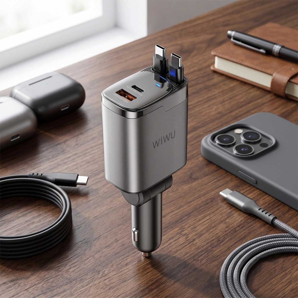 WiWU 111W Helix Pro Fast Car Charger