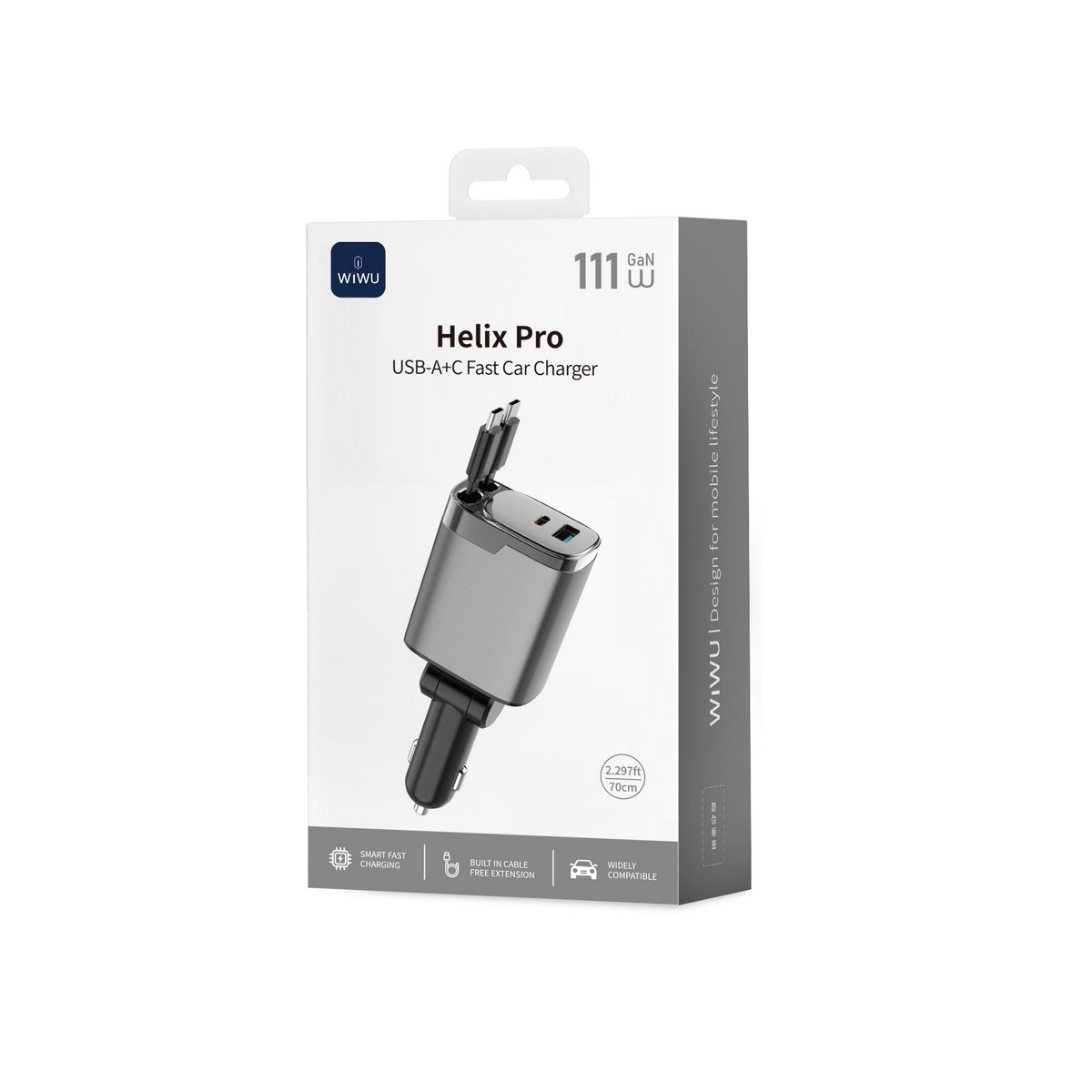 WiWU 111W Helix Pro Fast Car Charger