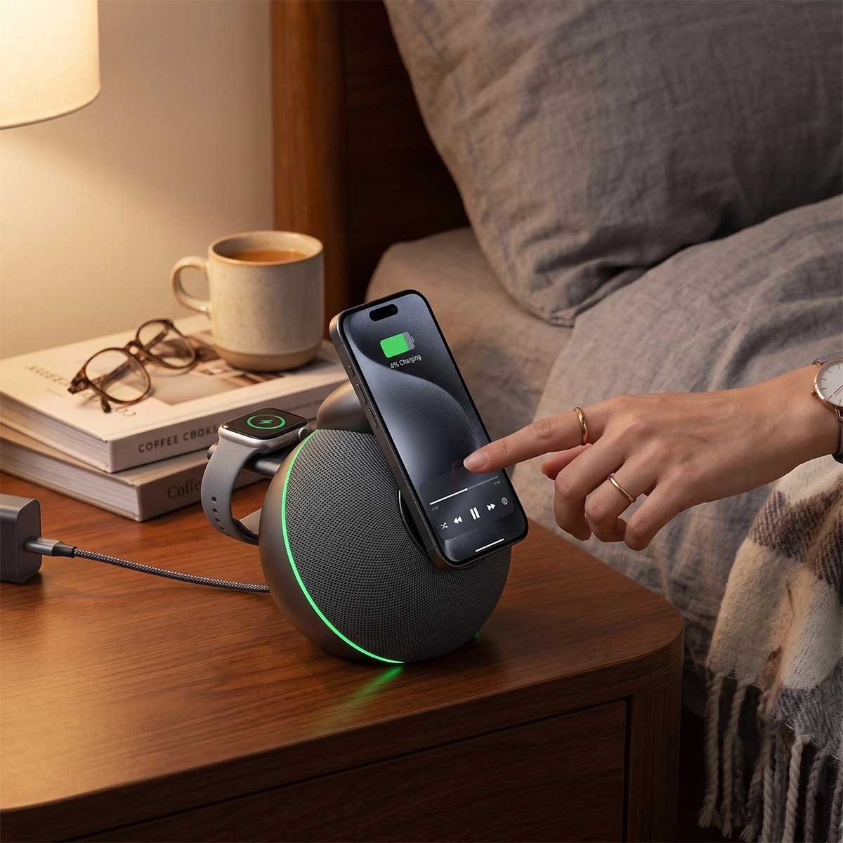WiWU Qi2.2 25W Conch Wireless Charging Speaker