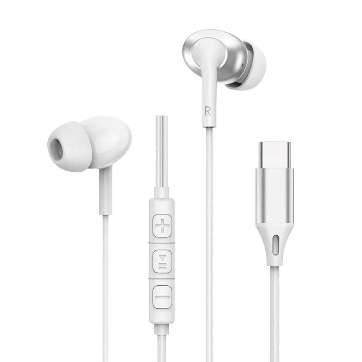 WiWU White Type-C Stereo Wired Earphone