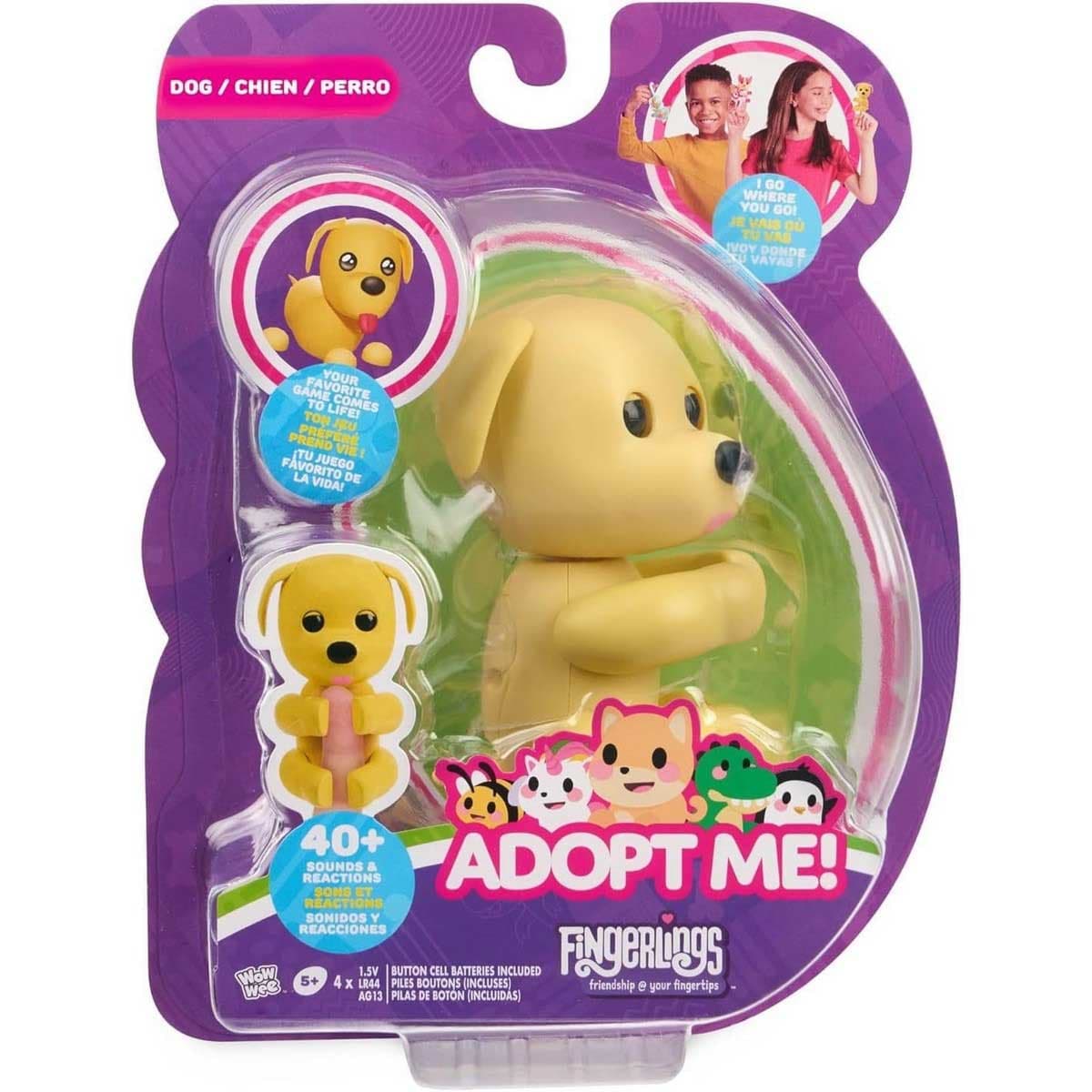 واو وي فينجرلينغ Adopt Me لعبة كلب تفاعلية للبنات، من 5 إلى 6 سنوات