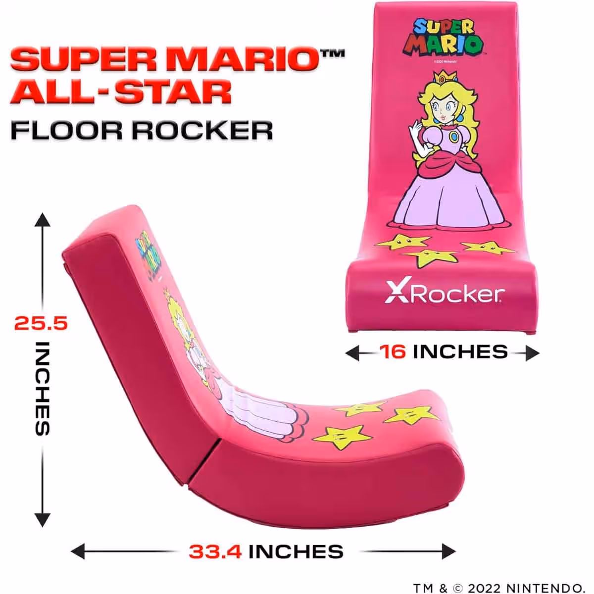 X-Rocker Nintendo All-Star Peach Video Rocker Gaming Chair
