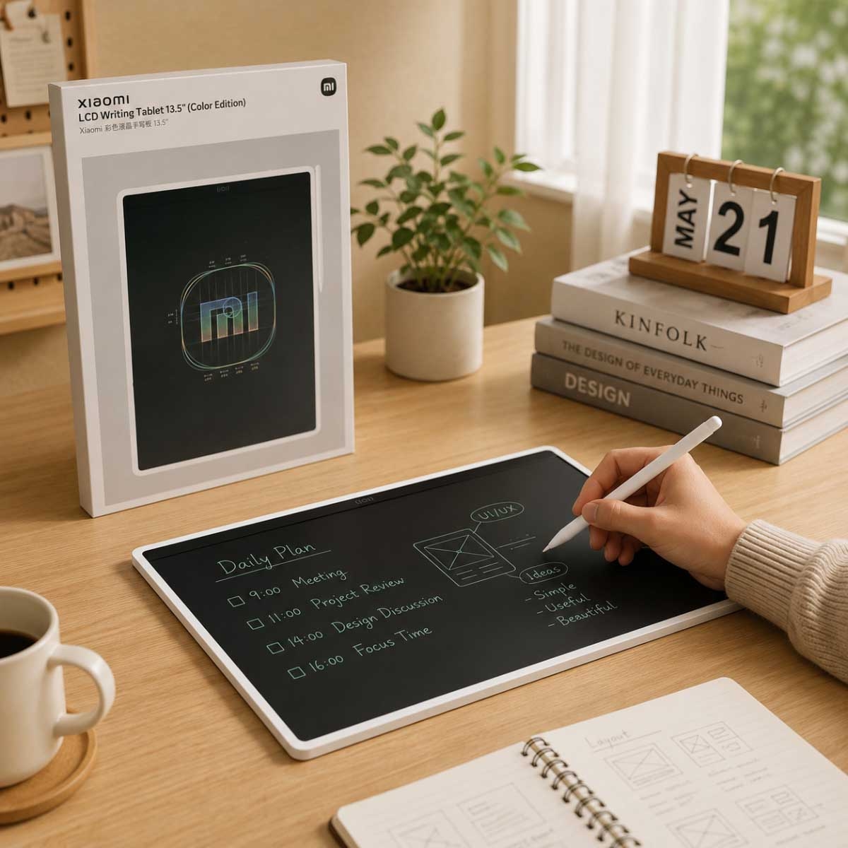 شاومي لوح كتابة إل سي دي إصدار الألوان مقاس 13.5 انش