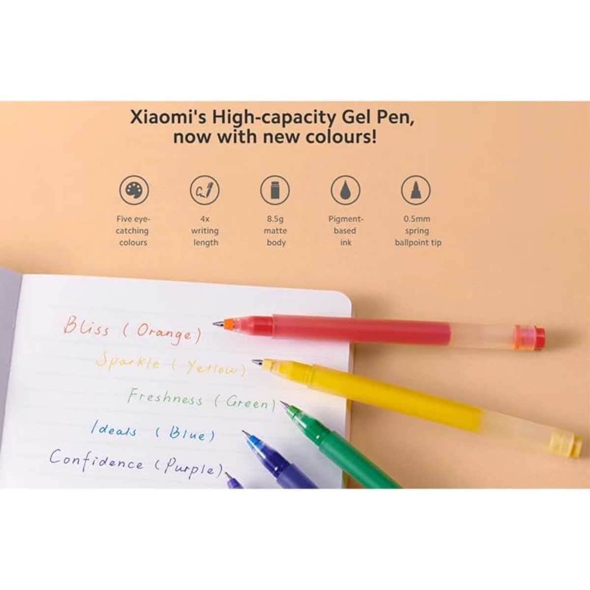 Xiaomi 5-Piece High-Capacity Gel Pen Set