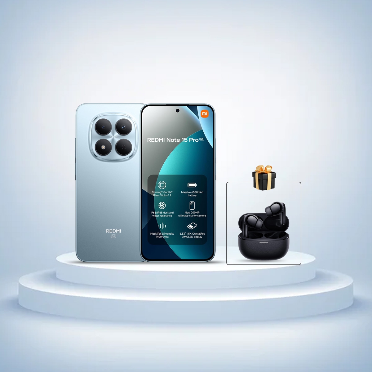 شاومي جوال ريدمي نوت 15 برو 5G أندرويد مع سماعات شاومي Buds 5 Pro هدية