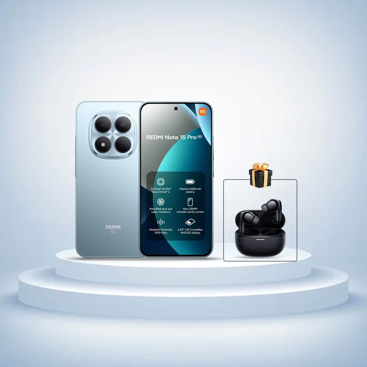 شاومي جوال ريدمي نوت 15 برو 5G أندرويد مع سماعات شاومي Buds 5 Pro هدية