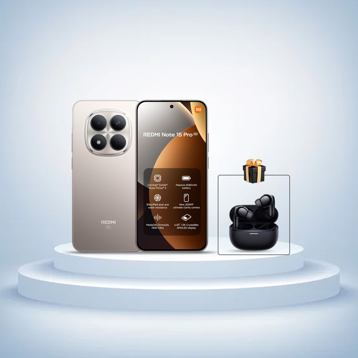 شاومي جوال ريدمي نوت 15 برو 5G أندرويد مع سماعات شاومي Buds 5 Pro هدية