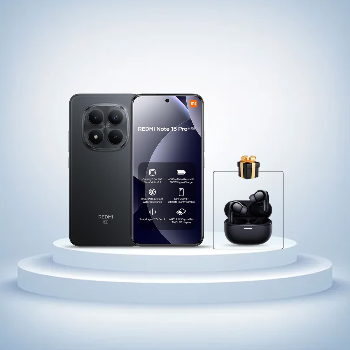 شاومي جوال ريدمي نوت 15 برو+ 5G أندرويد مع سماعات شاومي Buds 5 Pro هدية
