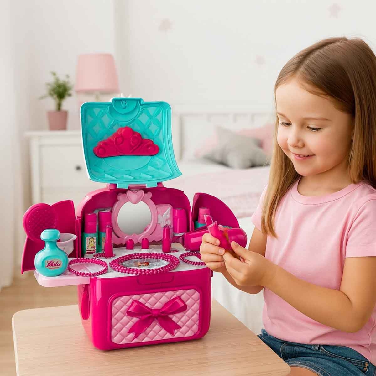 شيونغ تشينغ حقيبة ملاك التجميل 2 في 1 للبنات 3-4 سنوات