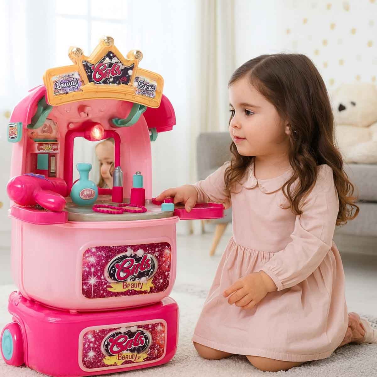 شيونغ تشينغ مجموعة تجميل 2 في 1 للبنات 3-4 سنوات