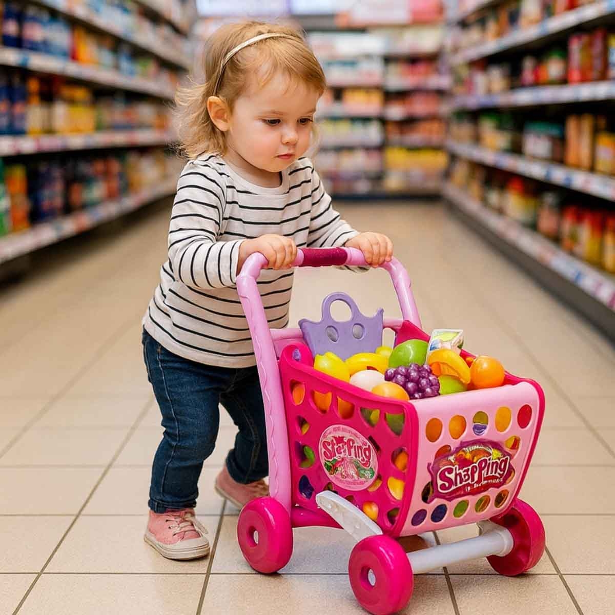 Xiong Cheng 3-In-1 Kids Shopping Cart Girls, 3-4 Years