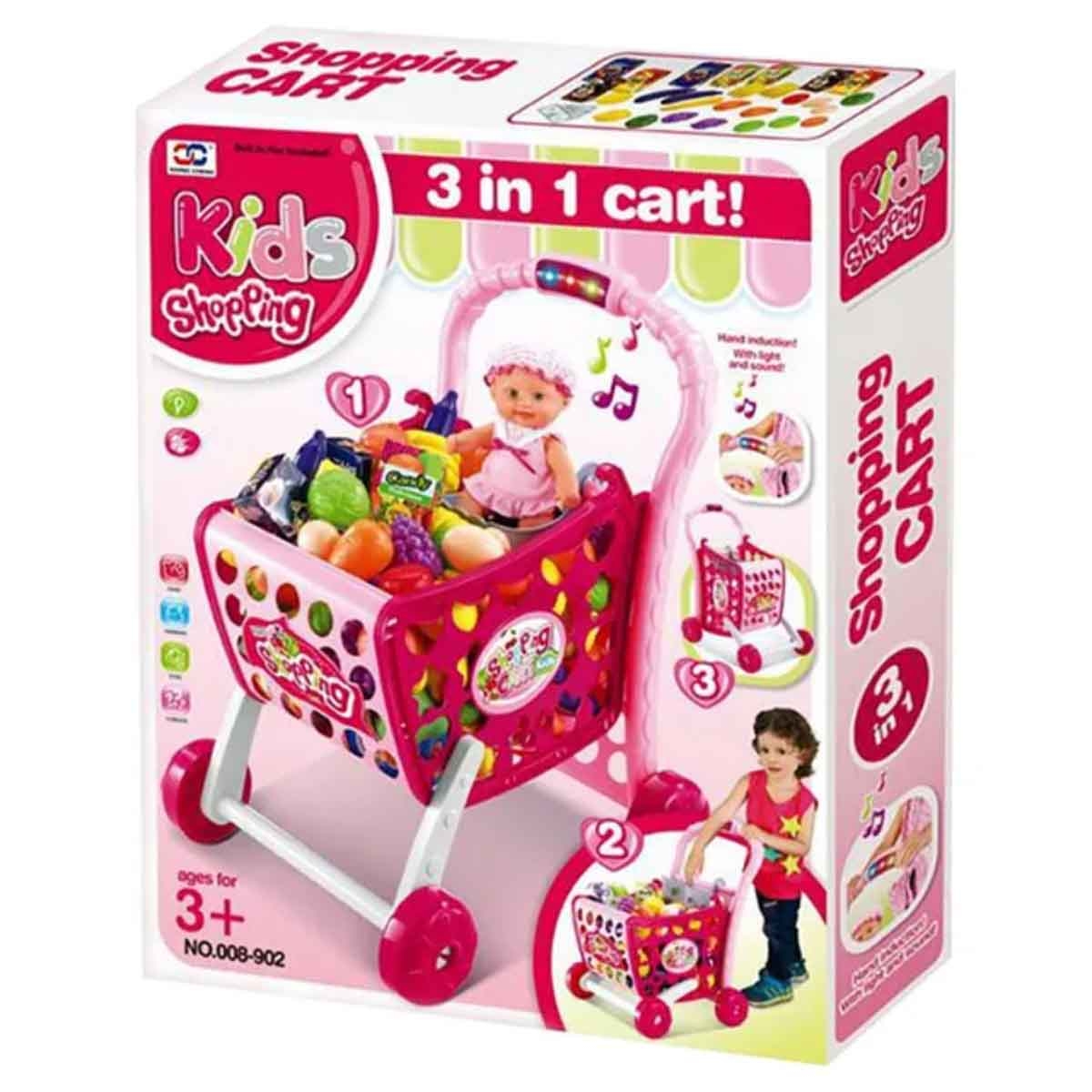Xiong Cheng 3-In-1 Kids Shopping Cart Girls, 3-4 Years
