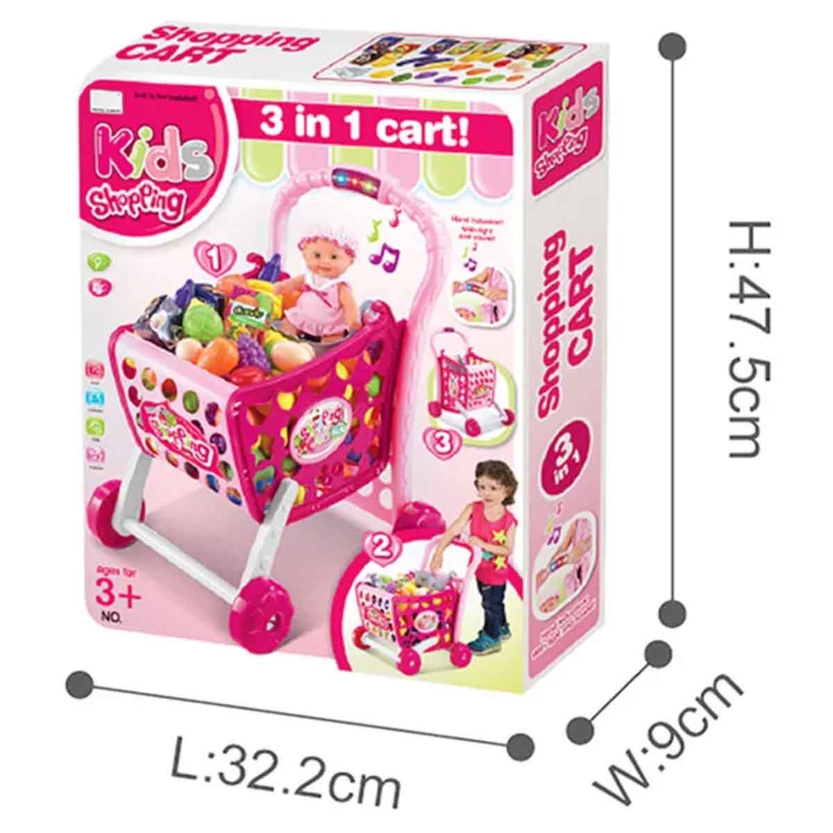 Xiong Cheng 3-In-1 Kids Shopping Cart Girls, 3-4 Years