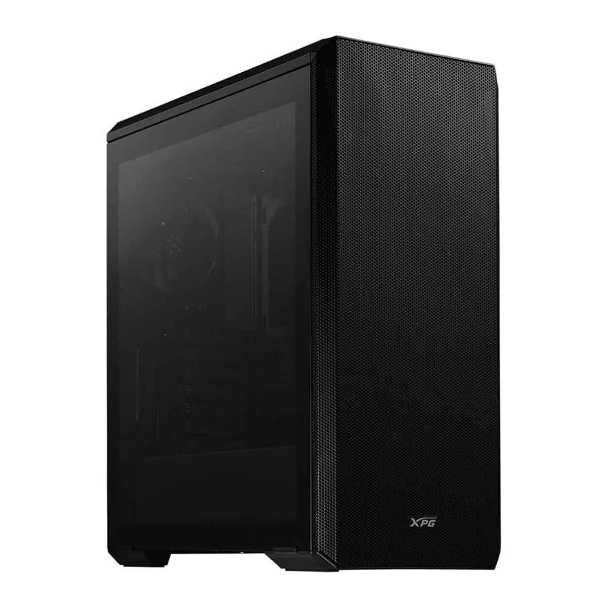 إكس بي جي كيس كمبيوتر ATX باللون الأسود مع 3 مراوح غير ARGB ولوحة أمامية شبكية سلسلة Defender