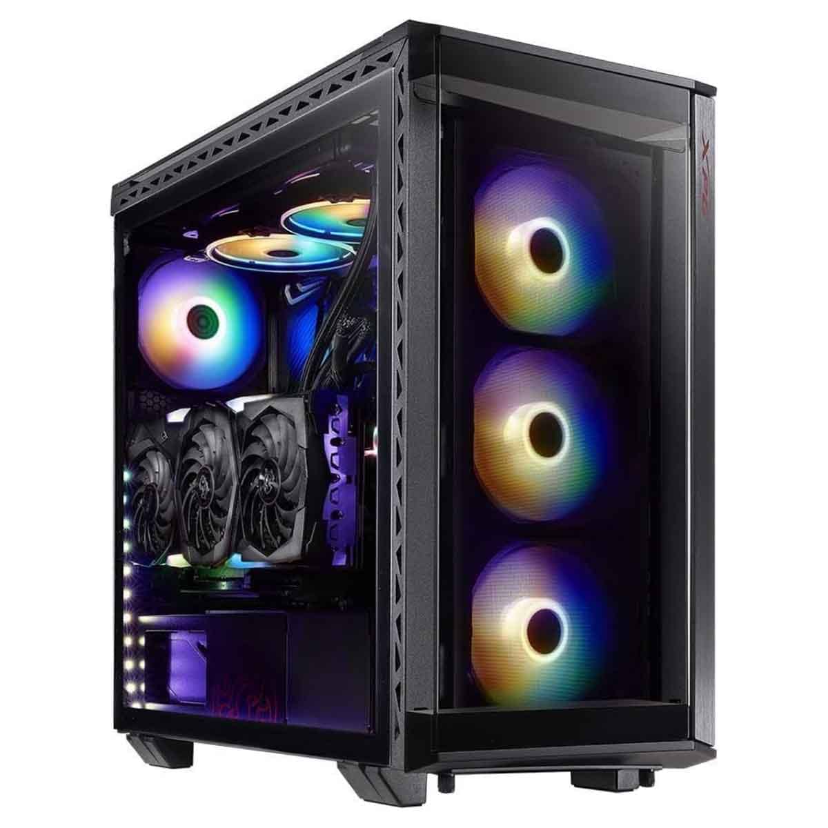 XPG Black 4x ARGB Fans Battlecruiser 4-Sided Tempered Glass ATX PC Case