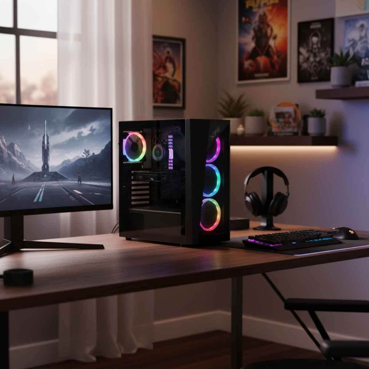 XPG Black 4x ARGB Fans Lander 500 RGB Mesh Front Panel ATX PC Case