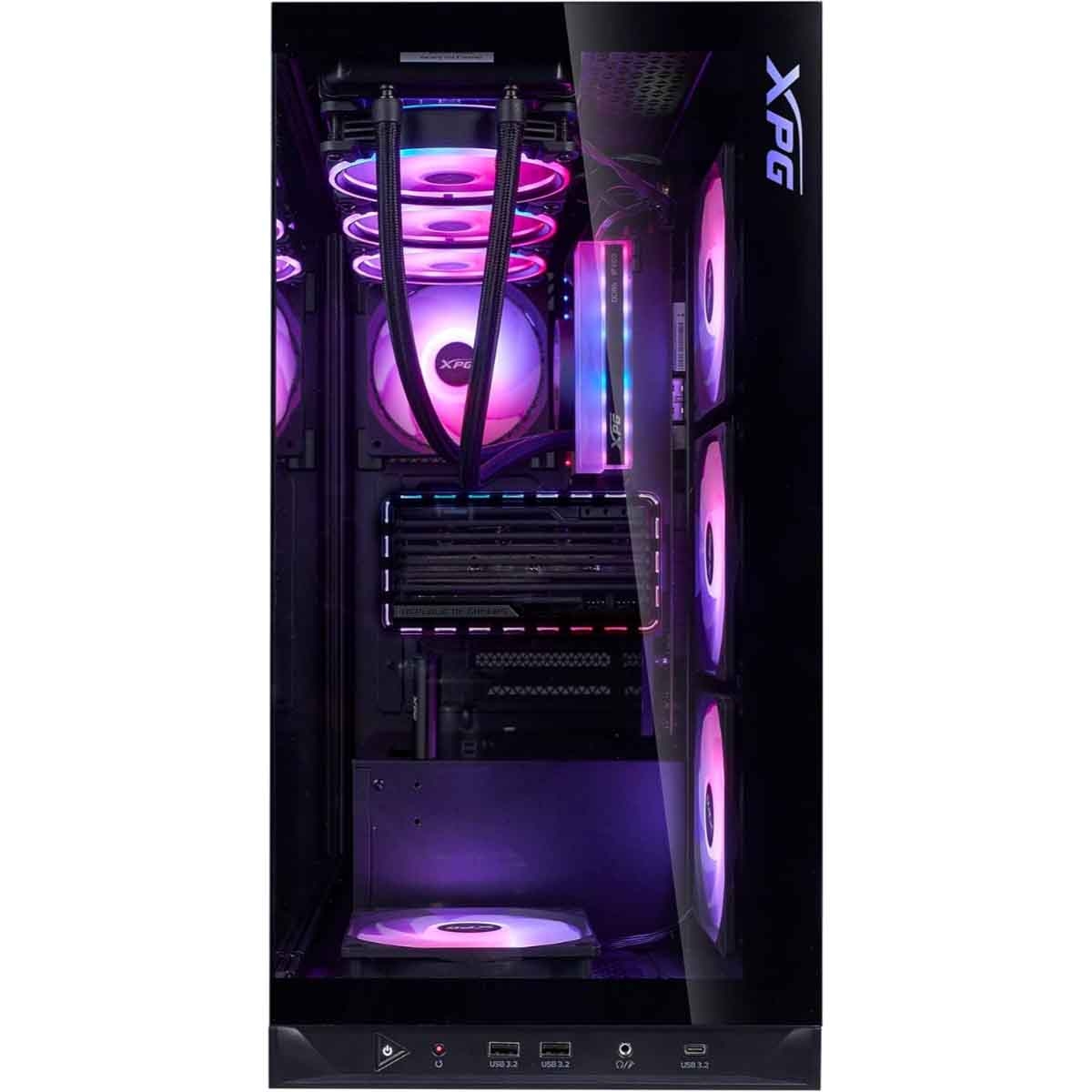 XPG Black 5x ARGB Fans Invader X BTF Horizontal/Vertical GPU Support ATX PC Case