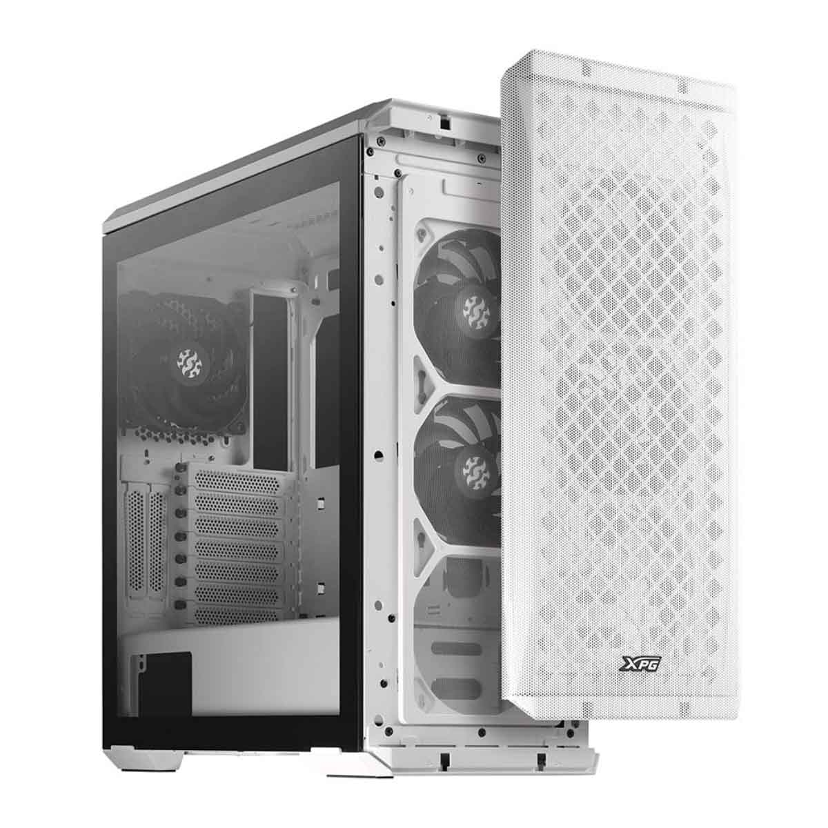 XPG White 3x Non-ARGB Fans Defender Mesh Front Panel ATX PC Case