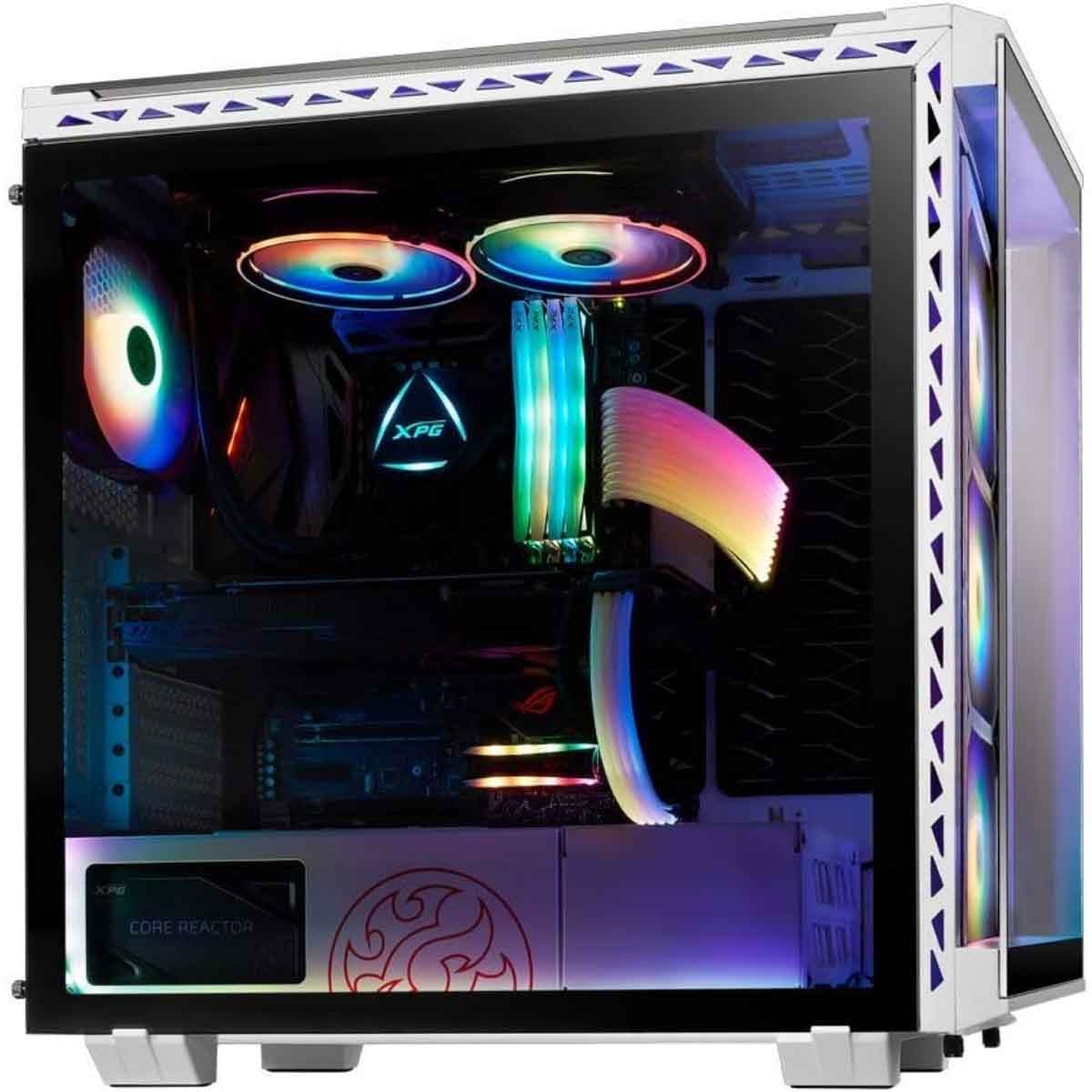 XPG White 4x ARGB Fans Battlecruiser 4-Sided Tempered Glass ATX PC Case