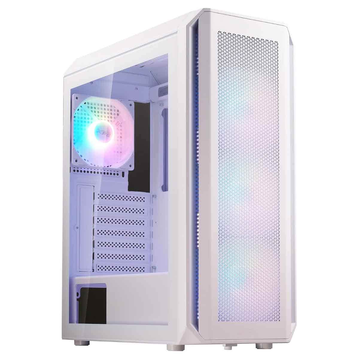 إكس بي جي كيس كمبيوتر ATX باللون الأبيض مع 4 مراوح ARGB سلسلة Valor Air Plus مع دعم ردياتير 360mm