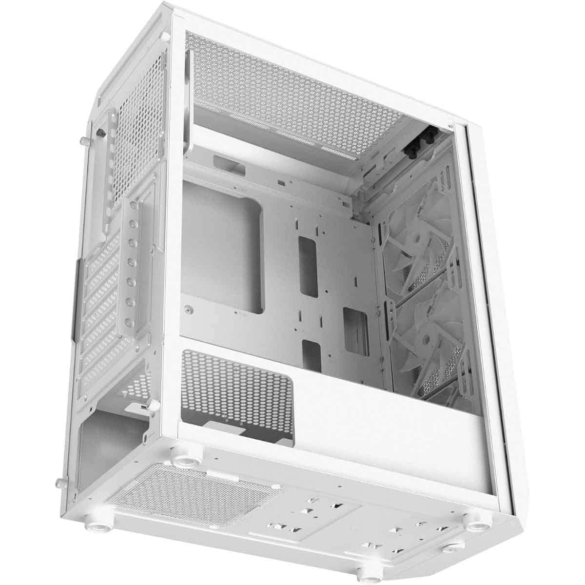 إكس بي جي كيس كمبيوتر ATX باللون الأبيض مع 4 مراوح ARGB سلسلة Valor Air Plus مع دعم ردياتير 360mm