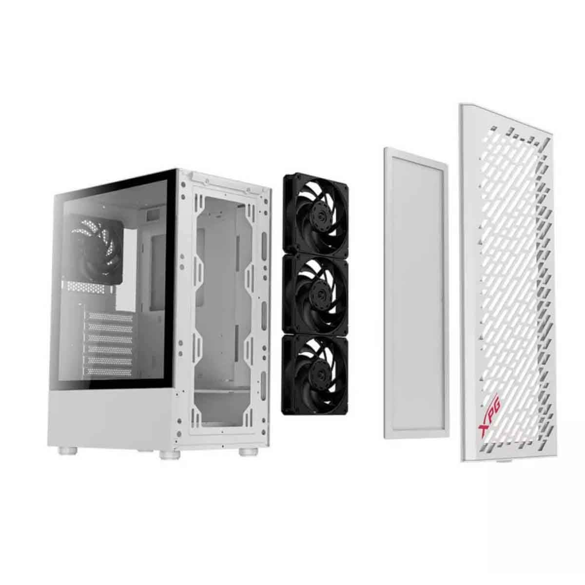 XPG White 4x Non-ARGB Fans Valor Air Mesh Front Panel ATX PC Case