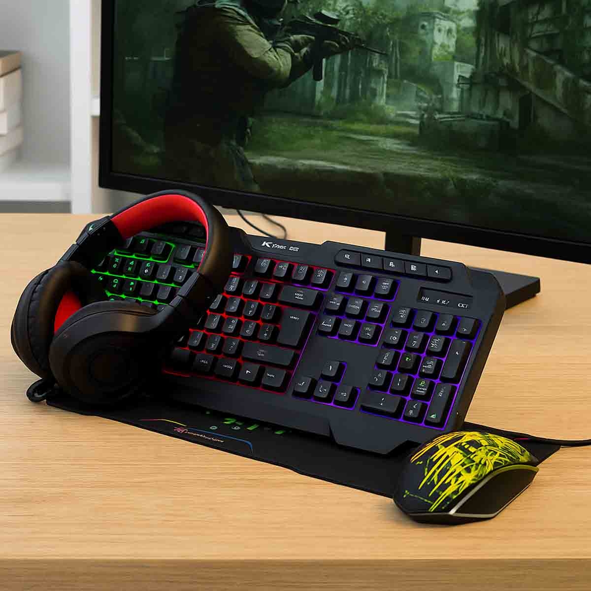 Xtrike Me CMX-415-EN Wired 4 in 1 Gaming Combo, Pack of 4