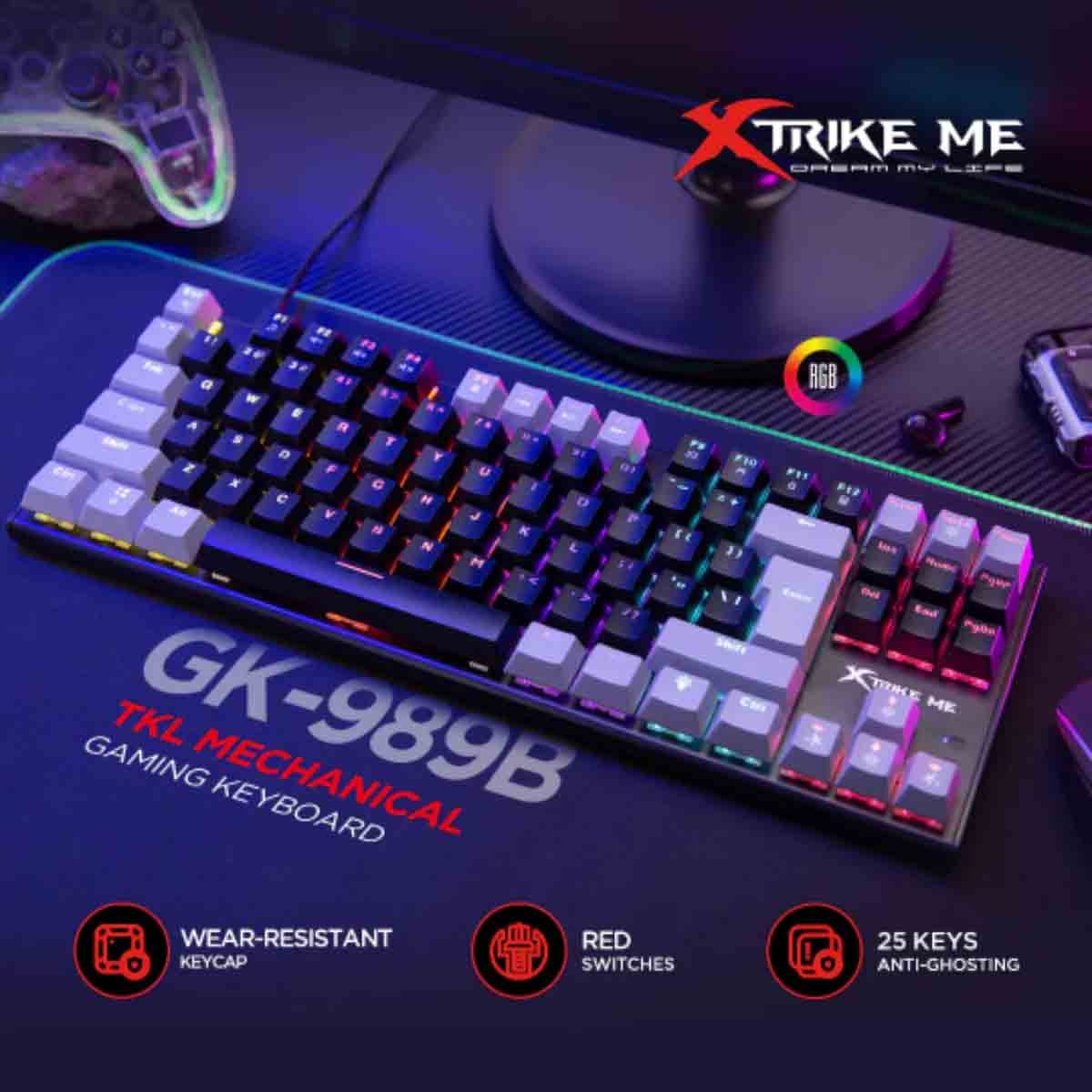 Xtrike Me GK-989 B Rainbow Backlight Wired Gaming Keyboard