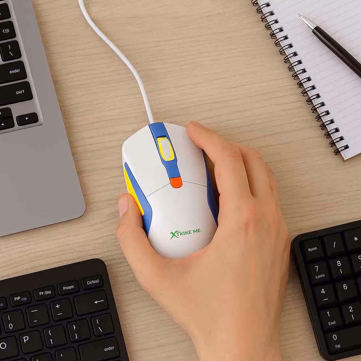 إكسترايك مي ماوس ألعاب سلكي بصري بدقة قابلة للتعديل من 1200 إلى 3600 DPI ومنفذ USB