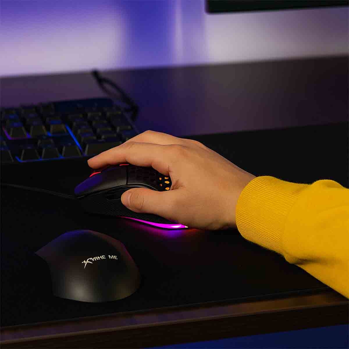 إكسترايك مي ماوس ألعاب سلكي بصري بدقة قابلة للتعديل من 800 إلى 7200 DPI ومنفذ USB