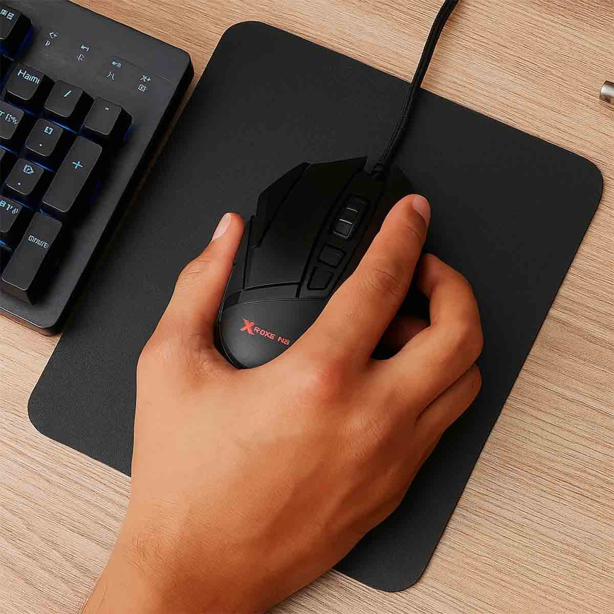 إكسترايك مي ماوس ألعاب سلكي بصري بدقة قابلة للتعديل من 800 إلى 12800 DPI مع إضاءة RGB