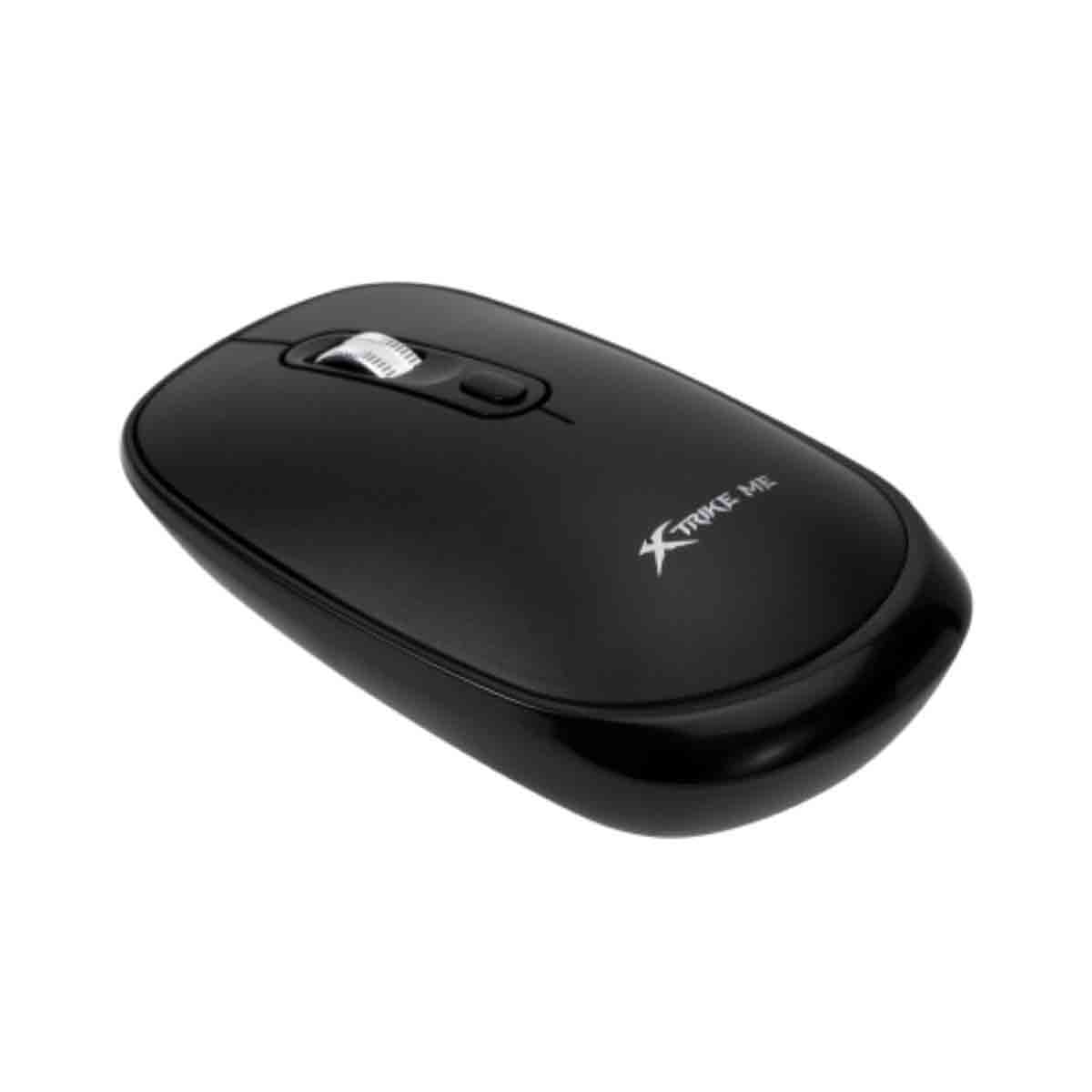 إكسترايك مي ماوس لاسلكي بصري بدقة قابلة للتعديل من 800 إلى 1600 DPI مع اتصال 2.4G وبلوتوث 5.2، لون أسود