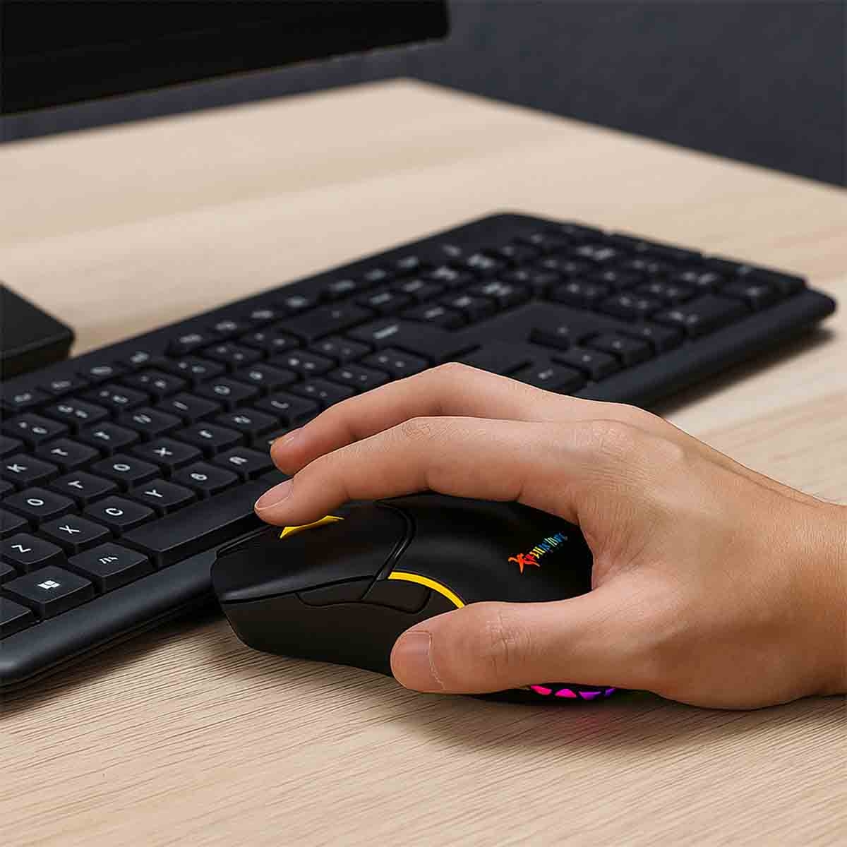 إكسترايك مي ماوس لاسلكي بإضاءة RGB وتقنية 2.4G