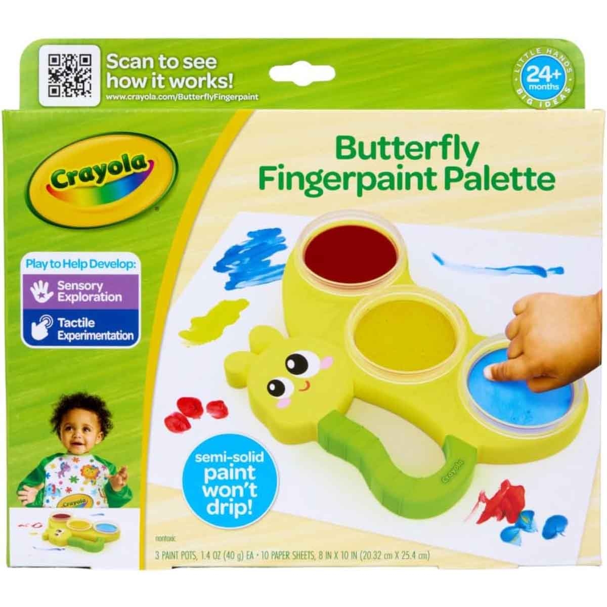 Crayola Butterfly Washable & Spill Proof finger paint Pallette Unisex, 3-4 Years
