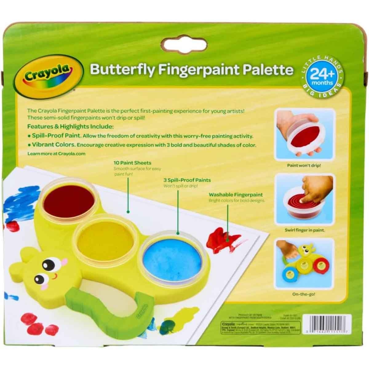 Crayola Butterfly Washable & Spill Proof finger paint Pallette Unisex, 3-4 Years