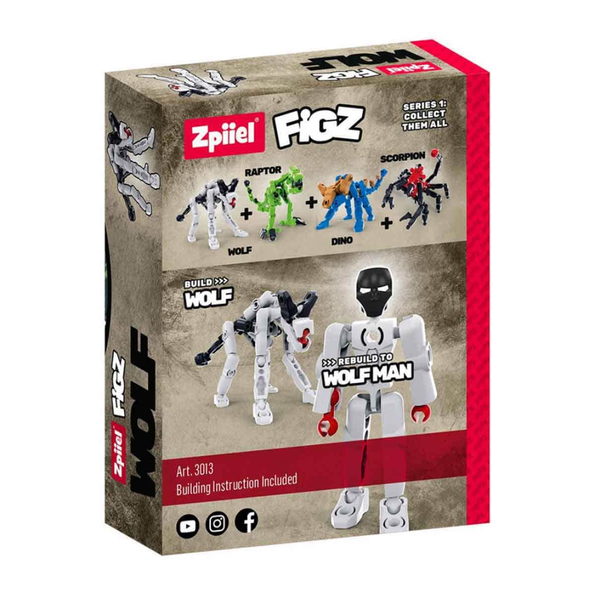 Zpiiel FiGZ Wolf Blocks Figure Unisex, 5-7 Years