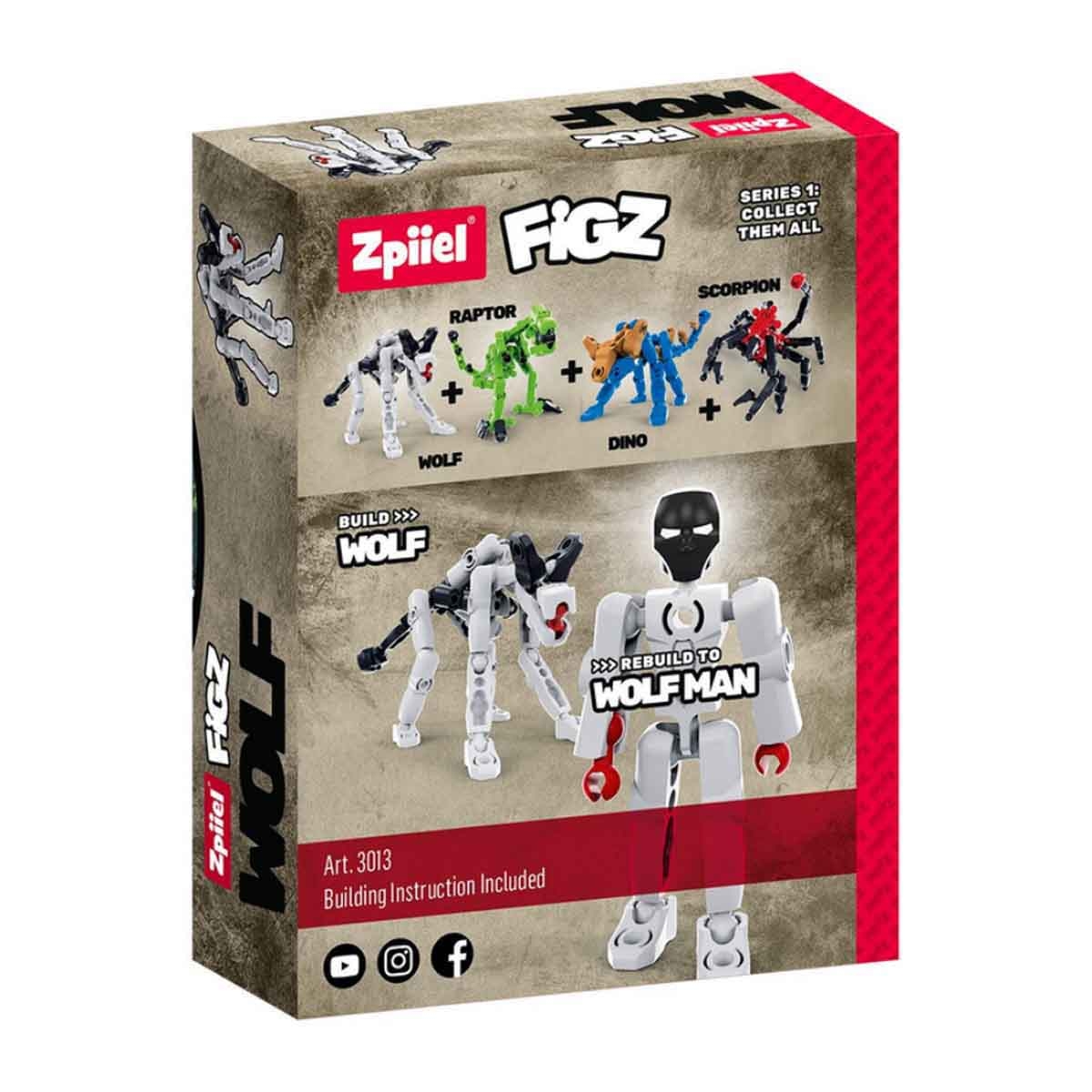 زبيل فيغز مجسم ذئب من مكعبات للجنسين 5 - 7 سنوات