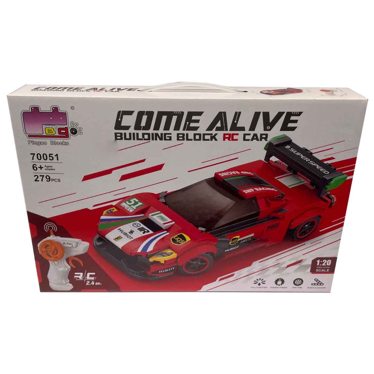 Pingao 2.4G 1:20 Scale 279-Piece Building Block R/C Car Boys, 5-7 Years