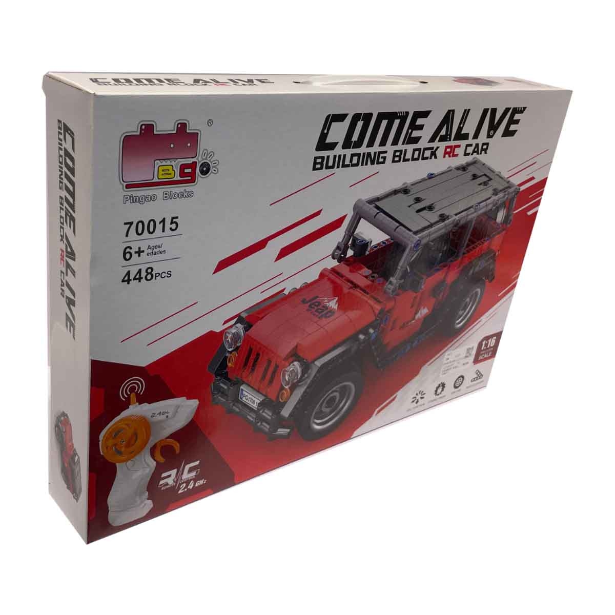 Pingao 2.4G 1:16 Scale 448-Piece Building Block R/C Car Unisex, 5-7 Years