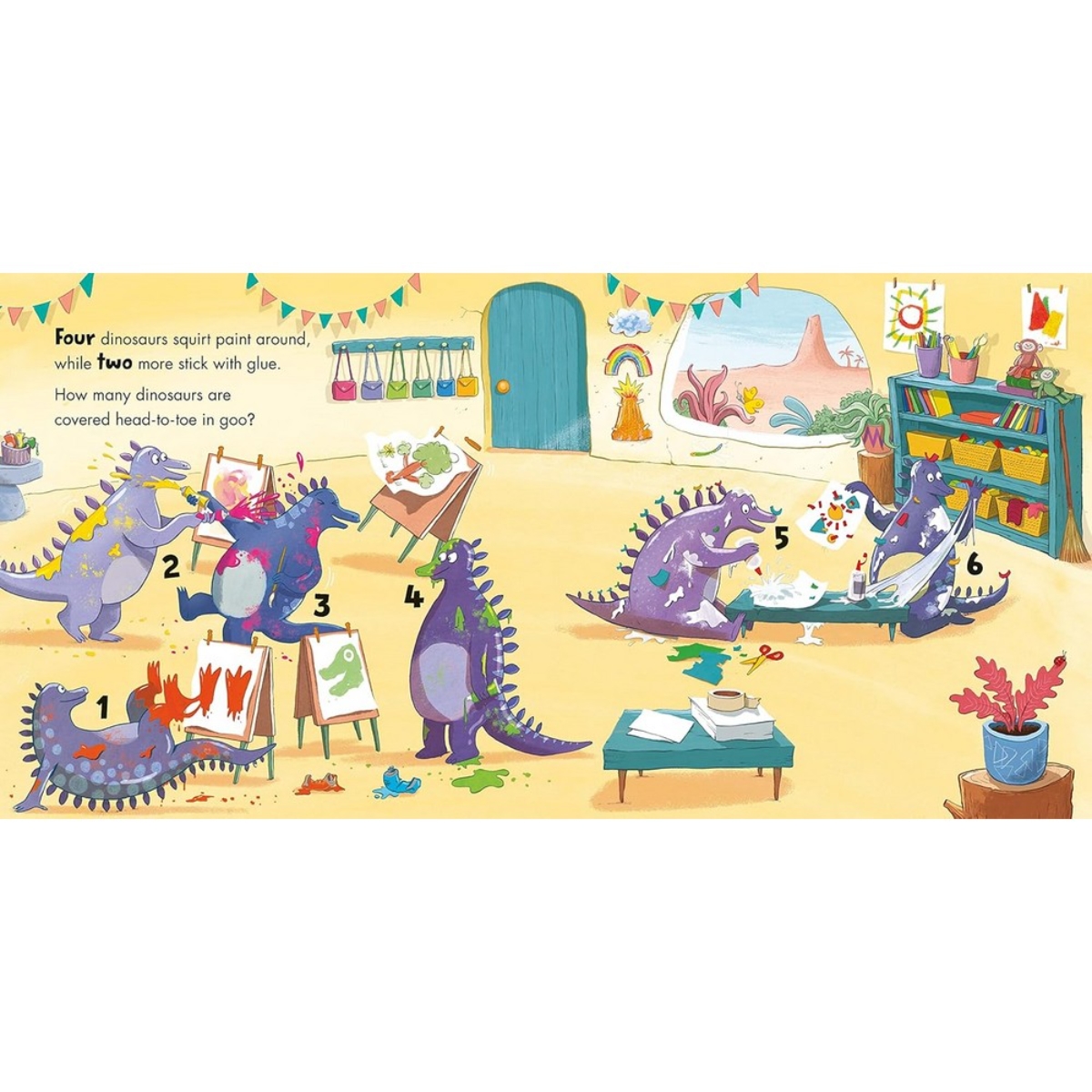 6 Silly Dinosaurs: كتاب عد وروابط الأرقام بالصور تأليف Adam Guillain & Charlotte Guillain - 4 يناير 2024