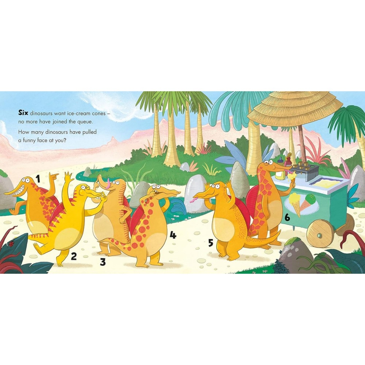 6 Silly Dinosaurs: كتاب عد وروابط الأرقام بالصور تأليف Adam Guillain & Charlotte Guillain - 4 يناير 2024