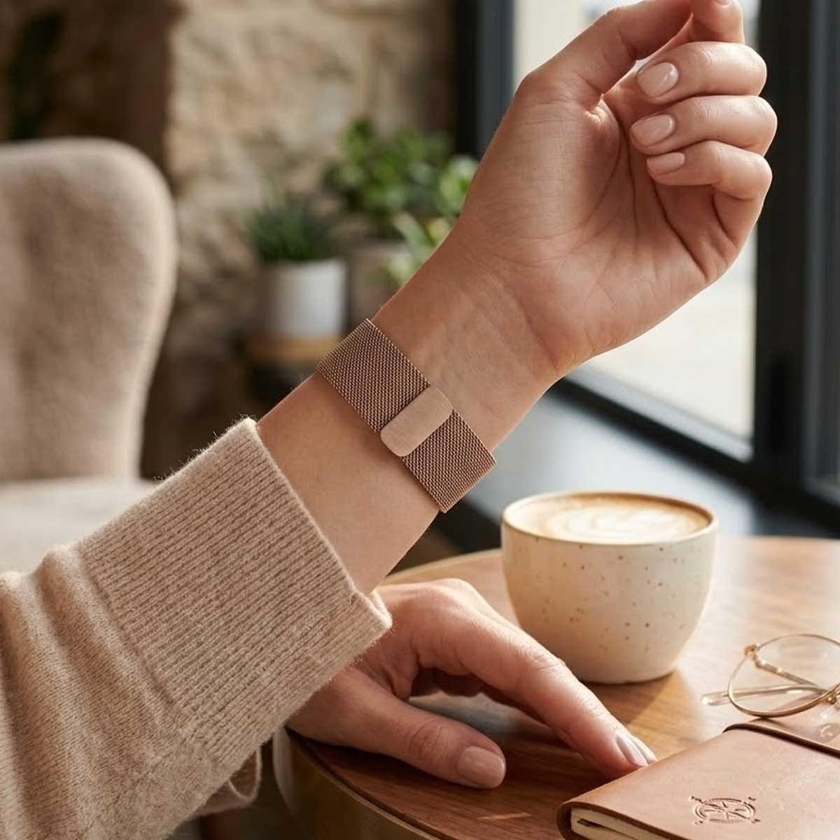 ابل 40mm ذهبي سوار ميلانيز لوب - S/M