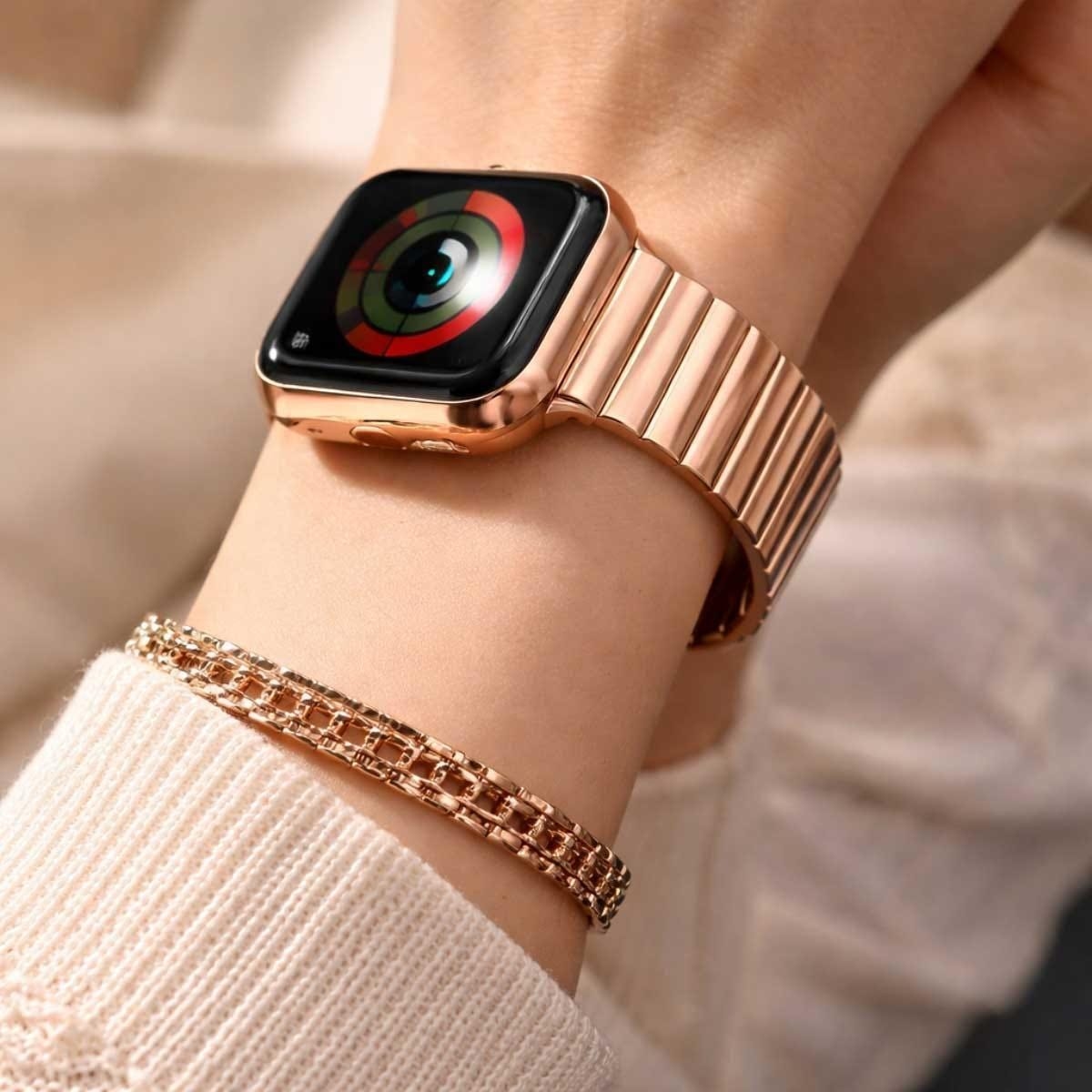 ابل 42mm ذهبي سوار لينك براسليت - مقاس واحد