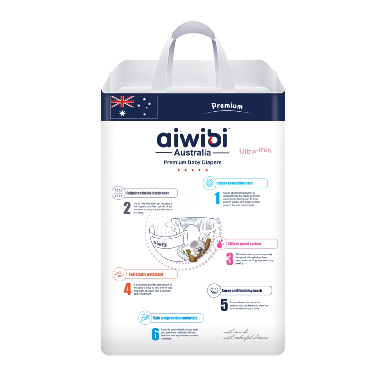 Aiwibi Premium Size 2 (4-8Kg) Ultra Thin Baby Diapers Toddler, 0-2 Years