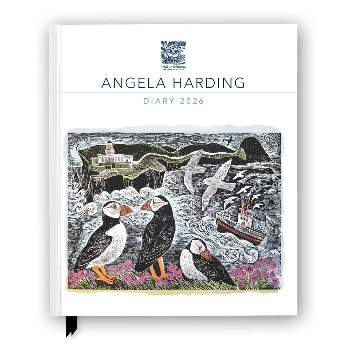 Angela Harding 2026 Desk Diary Planner - Week to View, Illustrated Throughout by Flame Tree Studio - 19-08-2025