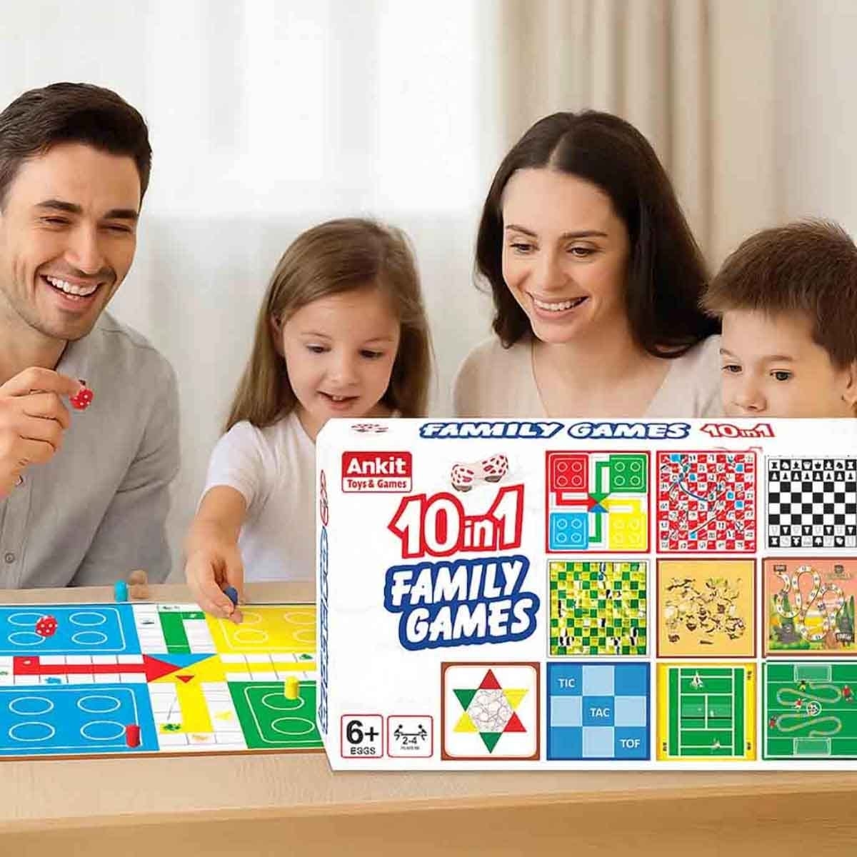 Ankit Toys 10-in-1 & 4-in-1 Family Board Game Bundle Pack Unisex, 5-7 Years