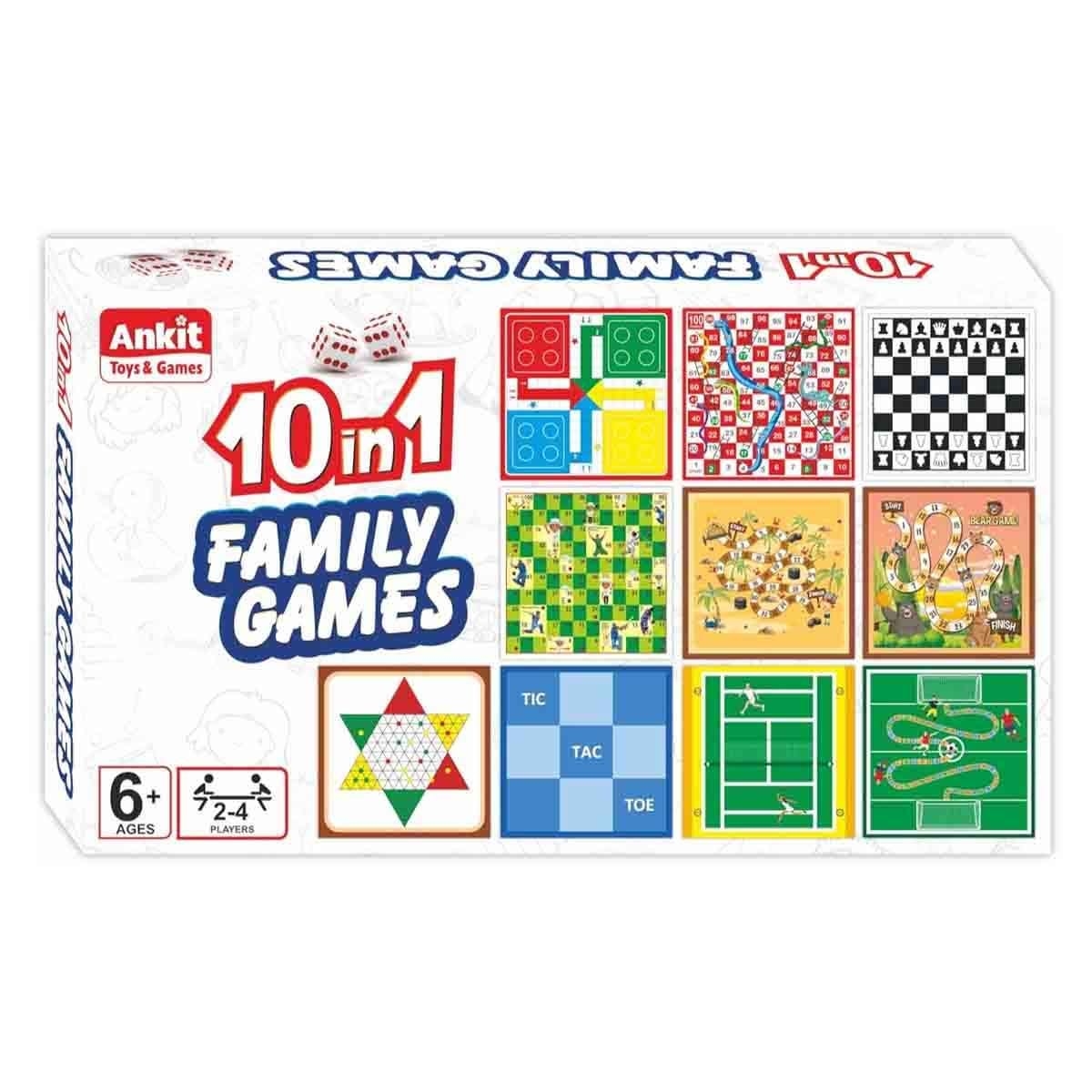 Ankit Toys 10-in-1 & 4-in-1 Family Board Game Bundle Pack Unisex, 5-7 Years