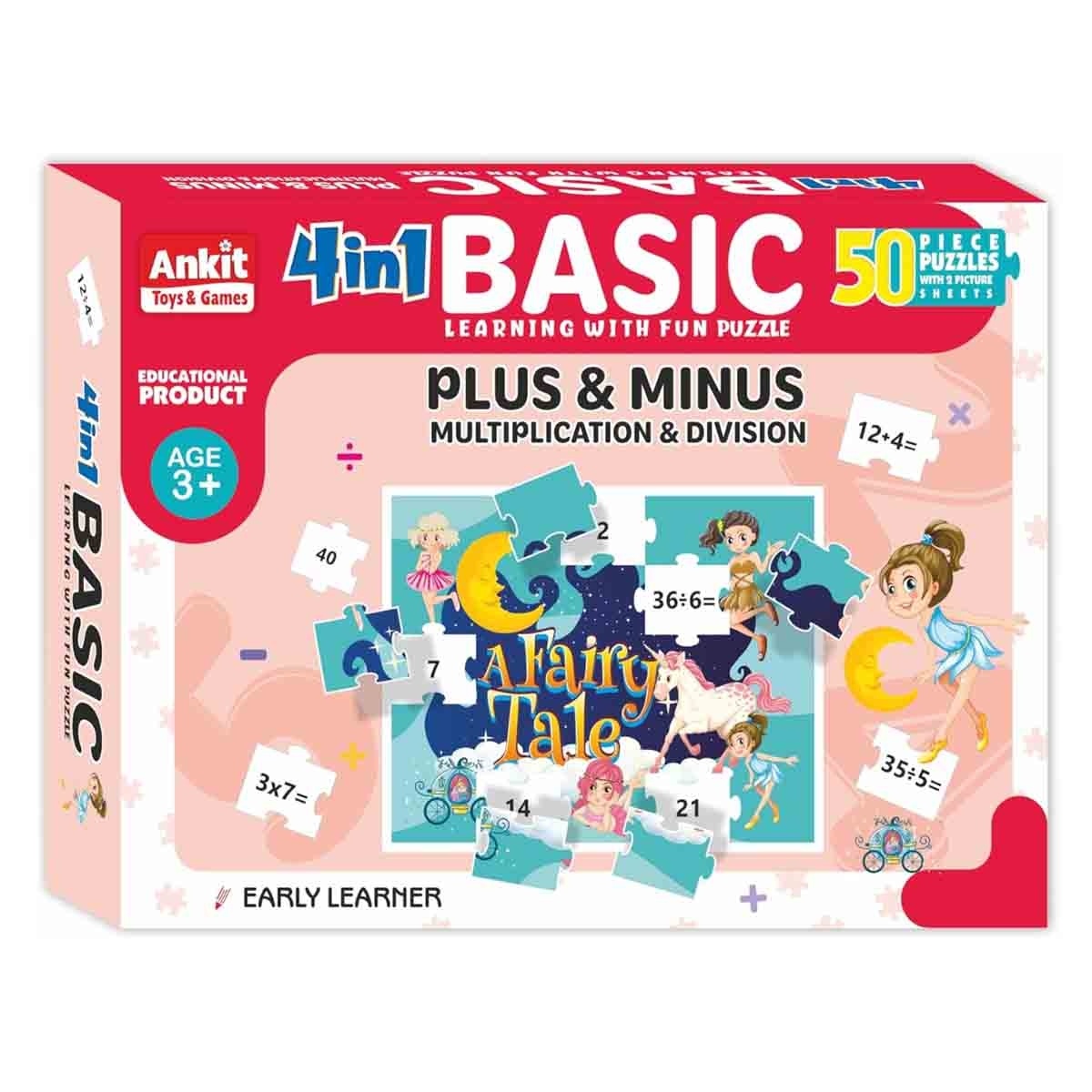 Ankit Toys Early Learner 4 in 1 Basic Jigsaw Puzzle Unisex, 3-4 Years