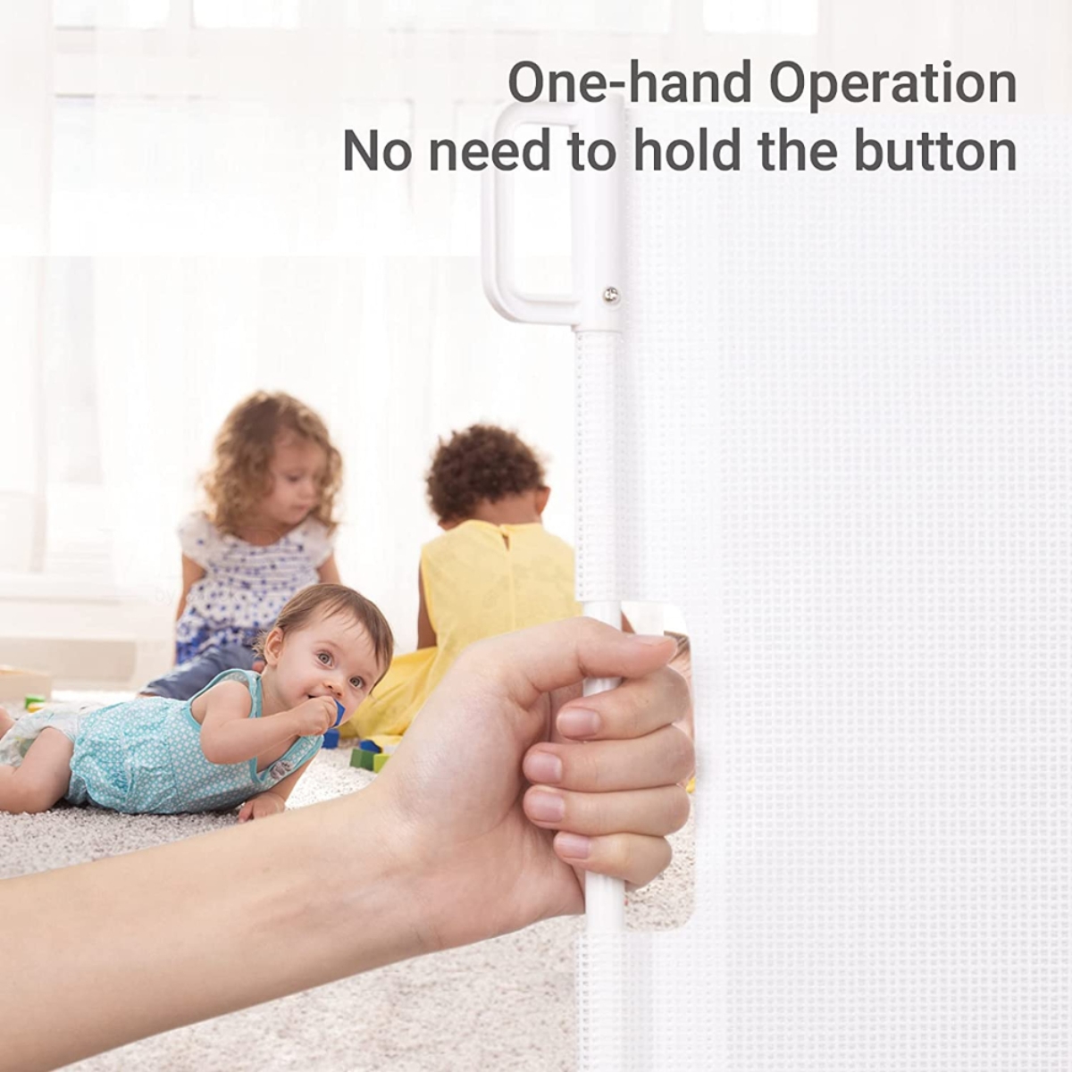 Baby Safe White Retractable Mesh Gate Toddler, 0-2 Years